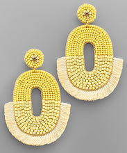 Load image into Gallery viewer, Oval Seed Beads Tassel Earrings
