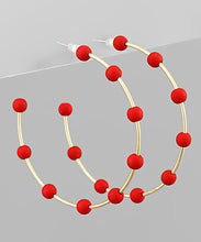 Load image into Gallery viewer, Wood Ball Bead Hoops
