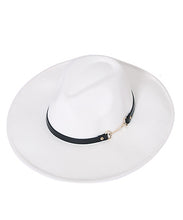 Load image into Gallery viewer, Leather Strap Wide Brim Hat

