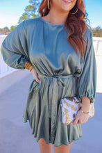 Load image into Gallery viewer, Alissa Satin Dress- Sage
