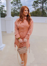 Load image into Gallery viewer, Lyanna Long Sleeve Satin Dress- Dusty Orange
