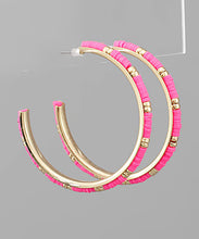 Load image into Gallery viewer, Color Rubber Beads Hoops
