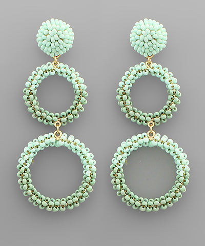 Seed Beads Double Circle Earrings