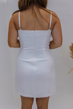 Load image into Gallery viewer, Glam Rhinestone Fringe Mini Dress- White
