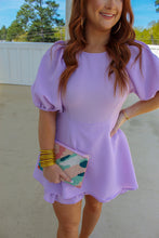 Load image into Gallery viewer, Sassy Puff Sleeve  Romper- Lavender
