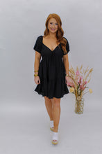 Load image into Gallery viewer, Make You Blush Mini Dress- Black
