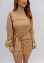 Load image into Gallery viewer, Secret Kiss Long Sleeve Shoulder Romper- Toffee

