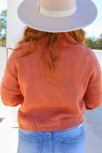 Load image into Gallery viewer, Tatum Turtle Neck Crop Sweater- Terra Cotta
