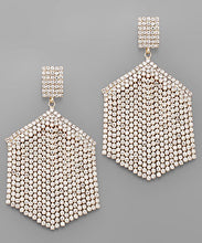 Load image into Gallery viewer, Hexagon Crystal Fringe Earrings

