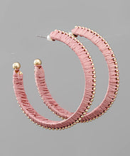 Load image into Gallery viewer, Raffia Wrapped Hoops
