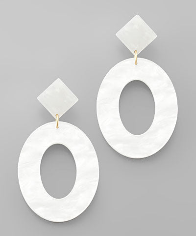 Rhombus Oval Earrings
