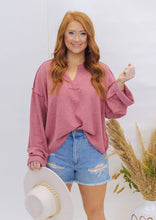 Load image into Gallery viewer, Hadleigh Mauve Notch Neck Top
