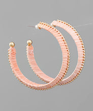 Load image into Gallery viewer, Raffia Wrapped Hoops
