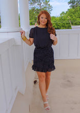 Load image into Gallery viewer, Taylor Polka Dot Smocked Dress- Black
