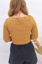 Load image into Gallery viewer, My Type Ribbed Crop Sweater Top- Camel
