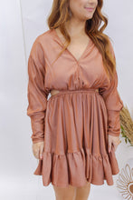 Load image into Gallery viewer, Remember Me V Neck Dress- Brown
