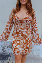Load image into Gallery viewer, Sneak Peek Animal Print Mini Dress- Camel

