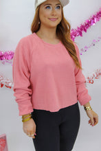 Load image into Gallery viewer, Stay Happy Raglan Top- Tea Rose
