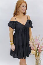 Load image into Gallery viewer, Make You Blush Mini Dress- Black
