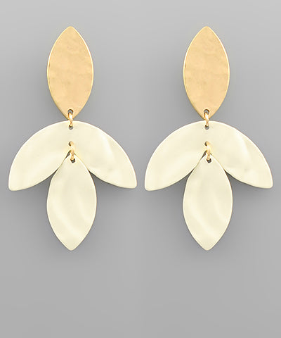 Leaf Dangle Marquise Earrings