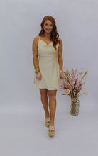 Load image into Gallery viewer, Cami Cowl Neck Mini Dress- Champagne
