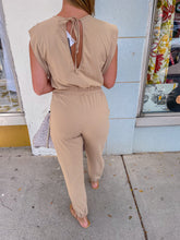 Load image into Gallery viewer, Amaya Tee Jumpsuit- Taupe
