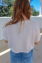 Load image into Gallery viewer, “Happiness” Cropped Tee- Light Peach
