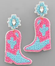 Load image into Gallery viewer, Beaded Western Boots Earrings
