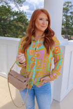 Load image into Gallery viewer, Nolan Aztec Button Down- Lilac/Jade
