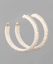 Load image into Gallery viewer, Raffia Wrapped Hoops
