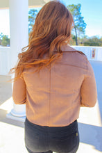 Load image into Gallery viewer, Hayden Suede Moto Jacket- Camel
