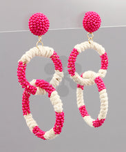 Load image into Gallery viewer, Seed Bead &amp; Thread Link Earrings
