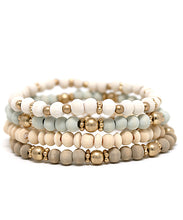 Load image into Gallery viewer, 4 Row Wood Ball Bracelet
