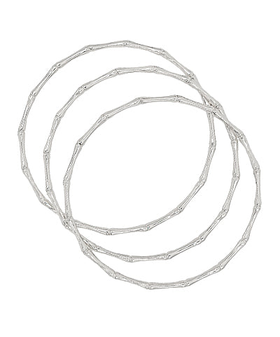 Metal Bamboo 3 Bangle Set