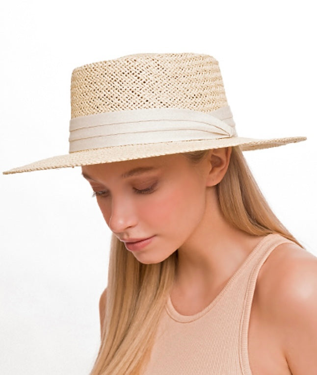 Straw Hat - Ivory/Beige