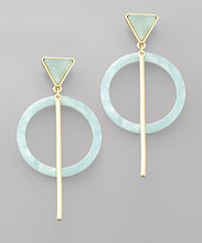 Load image into Gallery viewer, Triangle &amp; Circle Bar Earrings
