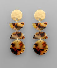Load image into Gallery viewer, Half Moon Disk Dangle Earrings
