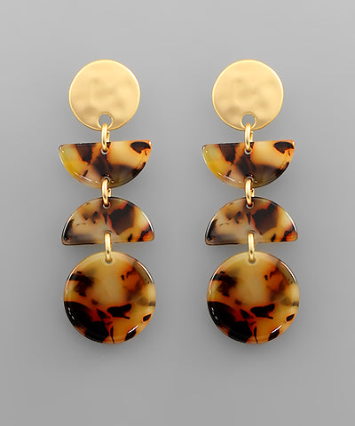 Half Moon Disk Dangle Earrings