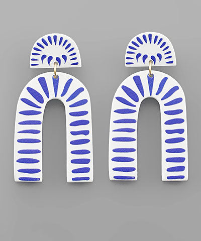 Printed Arch Earrings