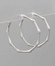 Load image into Gallery viewer, Metal Bamboo Open Hoops
