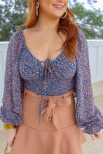 Load image into Gallery viewer, Sonia Floral Smocked Top- Navy
