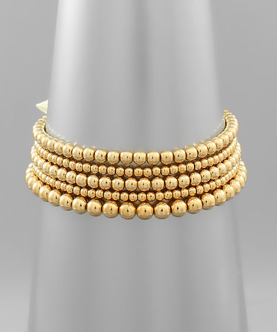 5 Stack Beaded Row Bracelets