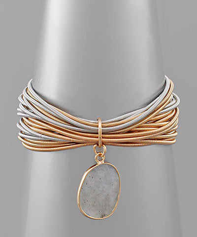 Stone & Wire Spring Bracelet