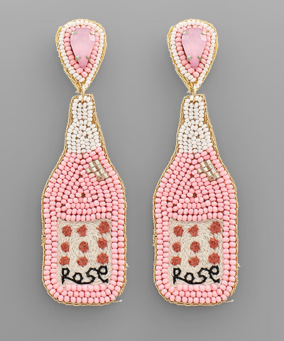 Bead Champagne Bottle Earrings
