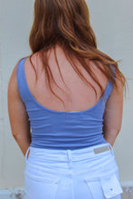 Load image into Gallery viewer, Space Babe Ribbed Bodysuit- Pale Indigo
