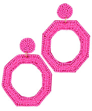 Load image into Gallery viewer, Beaded Octagon Earrings
