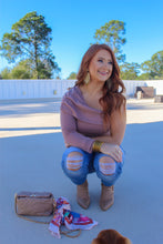 Load image into Gallery viewer, Janice One Shoulder Long Sleeve Bodysuit- Mauve
