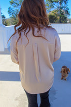 Load image into Gallery viewer, Sheila Oversized Satin Button Up- Champagne
