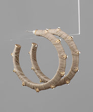 Load image into Gallery viewer, Crystal Deco Raffia Wrap Hoops
