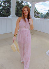 Load image into Gallery viewer, Party Animal Halter Neck Cheetah Jumpsuit- Mauve
